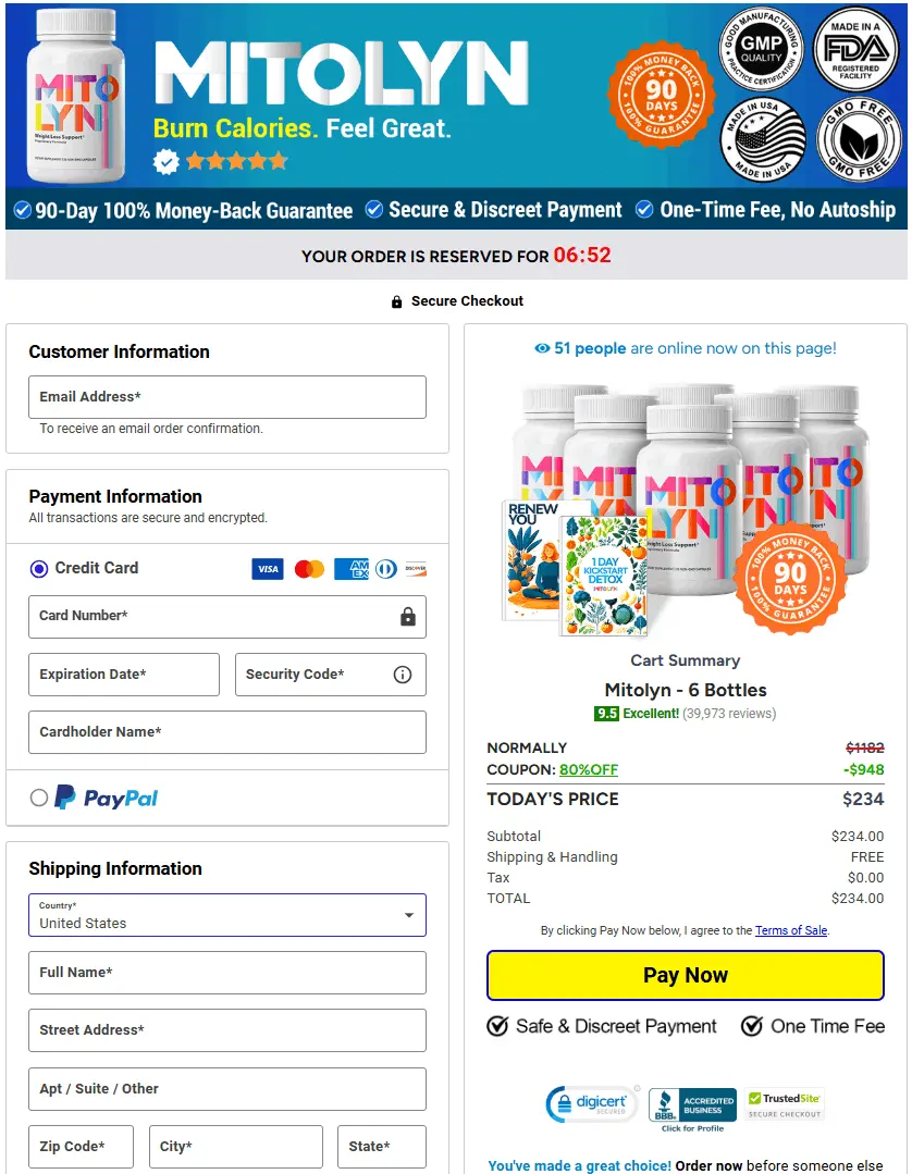 Mitolyn Checkout Page